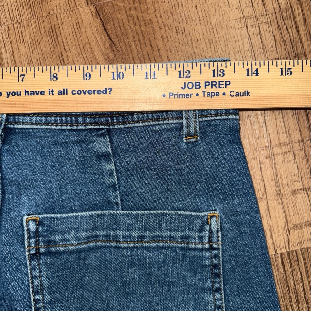 Zara High Waisted Wide Leg Relaxed Jeans Sz 6 Medium Wash Raw Hems Stretch - Picture 8 of 8